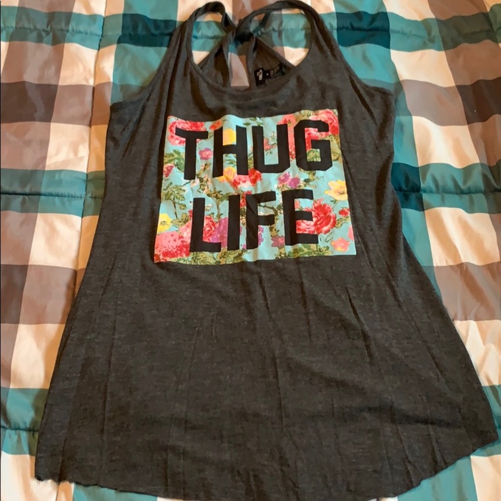 Thug life floral tank